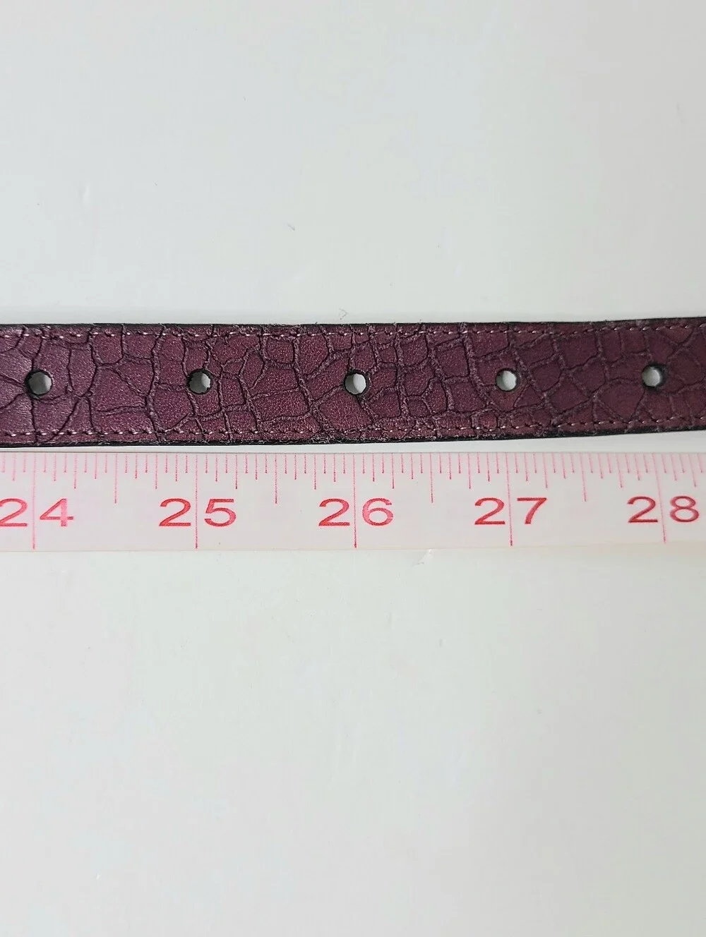 Pierre Cardin Burgundy Imported Cowhide Skinny Vintage Belt